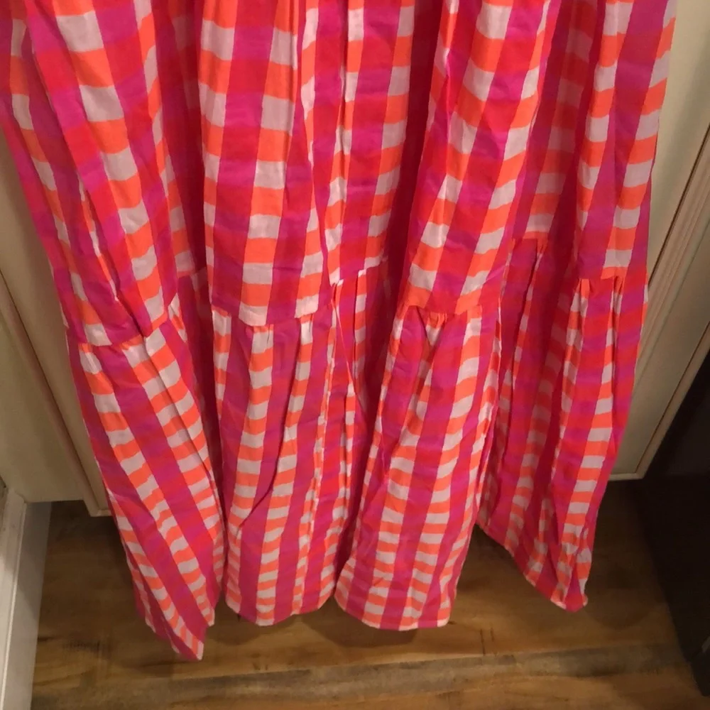 NEW SZ Blockprints X J Crew Tiered Dress 👗 in Gingham - Picture 14 of 14